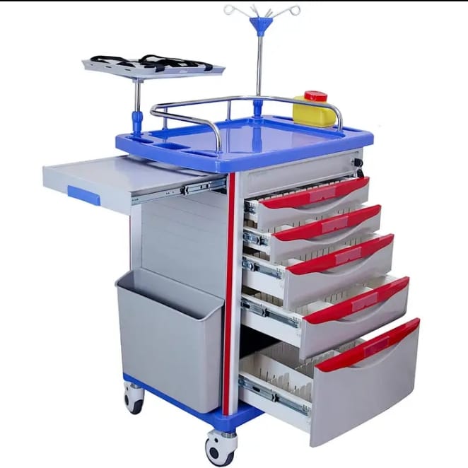 Crash Cart Trolley (Emergency Resuscitation Trolley)
