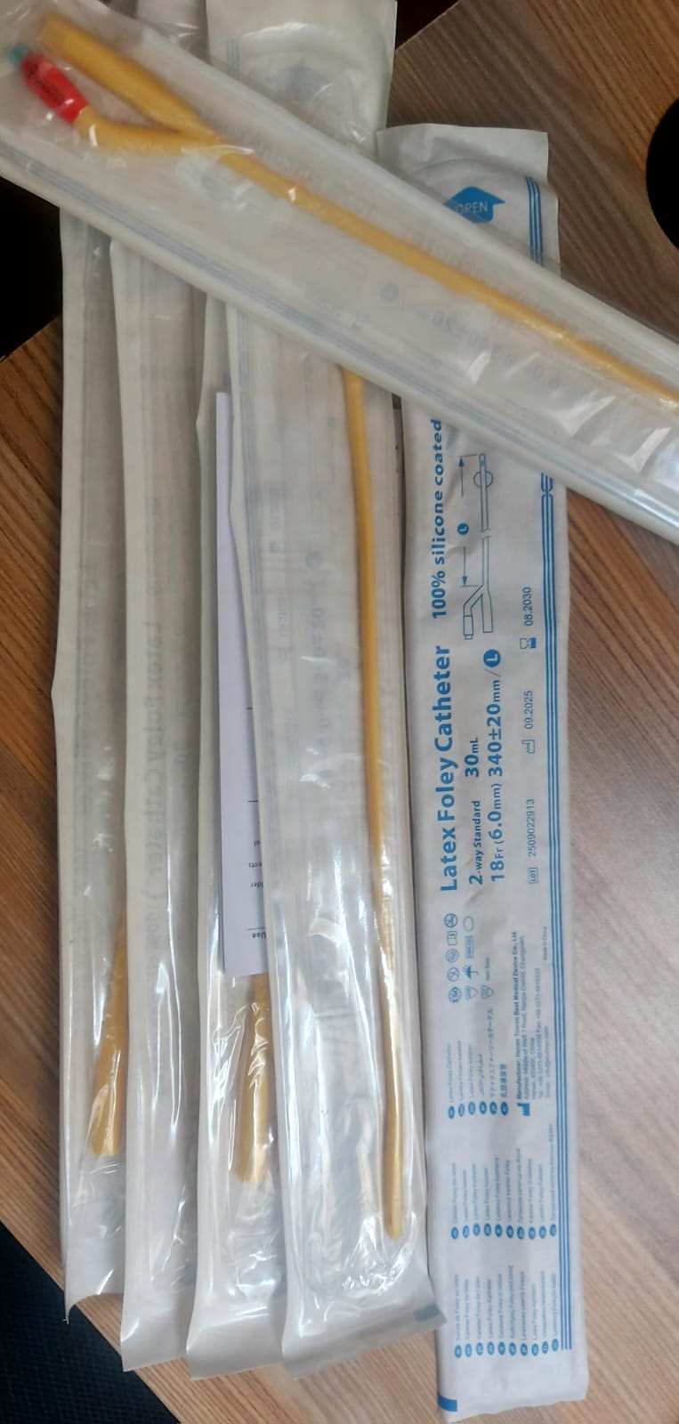 Foley Catheter FR/CH 16, 2-Way Silicone Coated