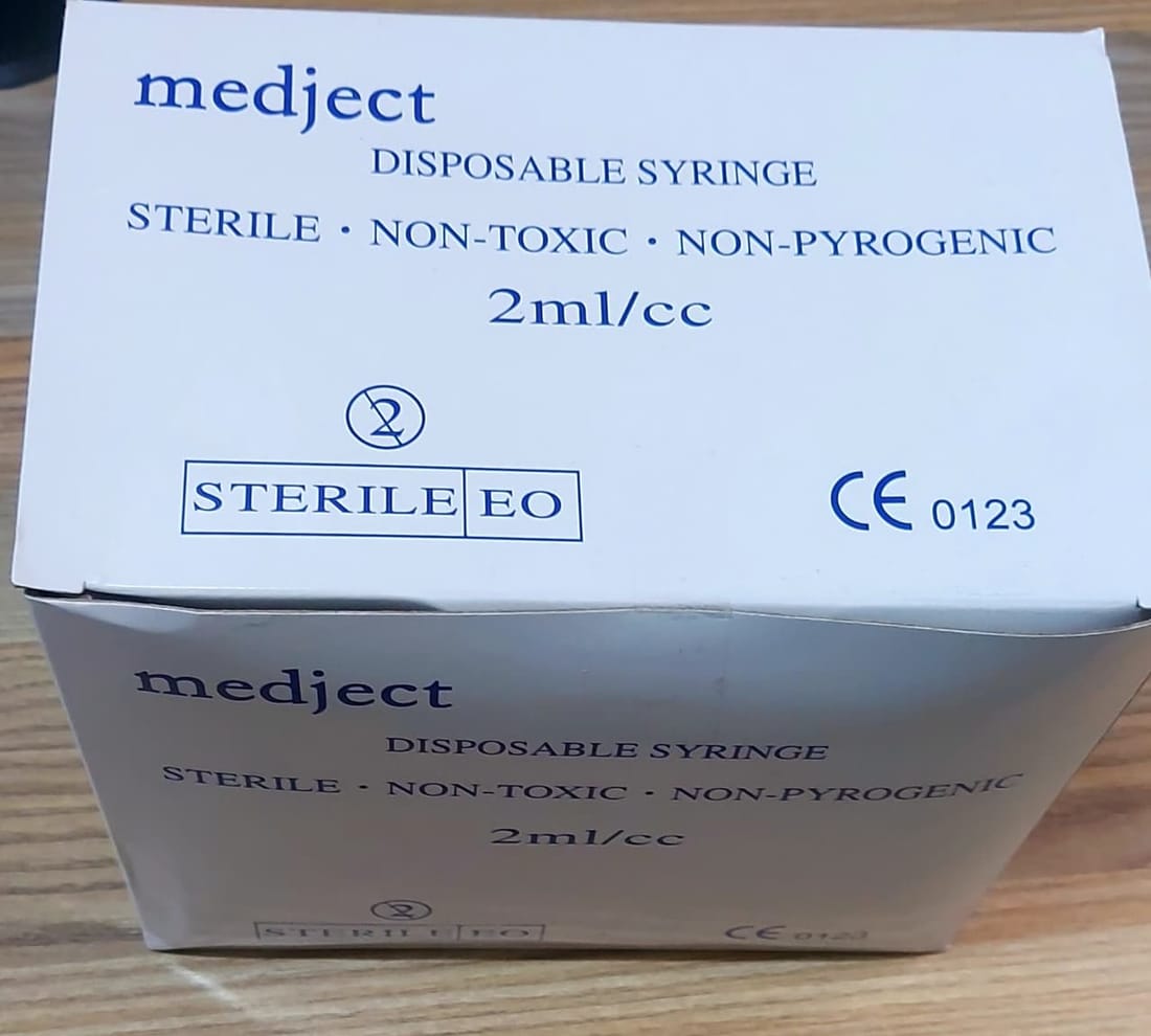 Syringes 2cc Without Needle, Pack of 100
