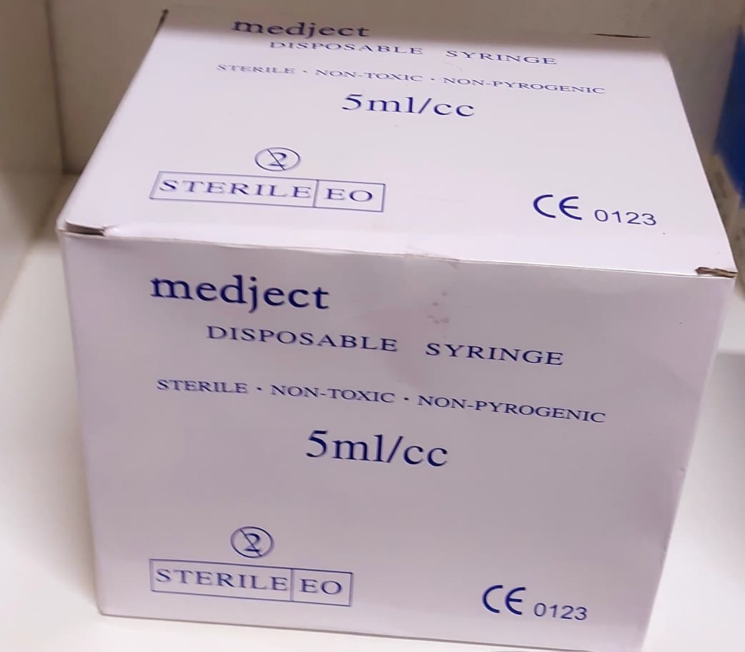 Syringes 5cc Without Needle, Pack of 100